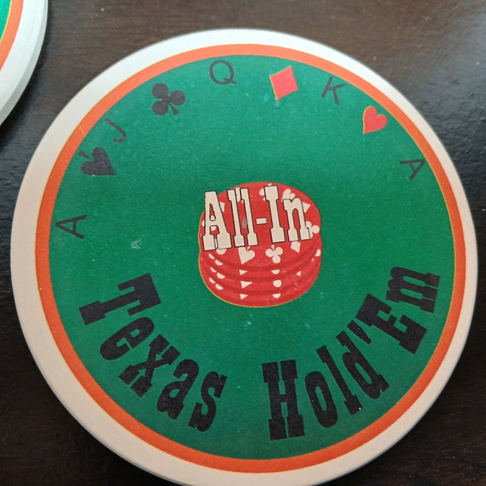 Set Of 4 Absorbent Stone Coasters - Texas Hold 'Em Poker By Coaster Stone - Picture 8 of 12